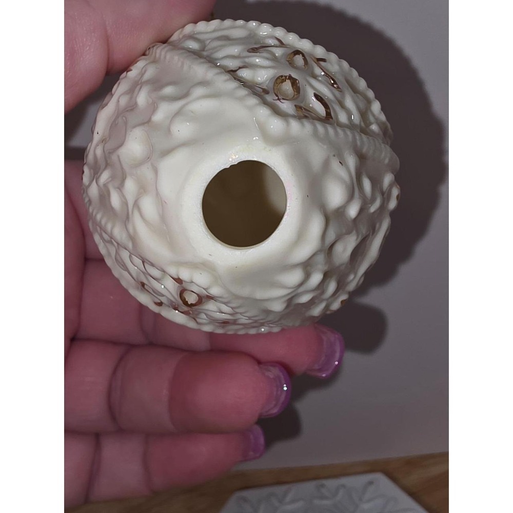 Baby's First Christmas Ornament White Porcelain Gold Accents Lenox - Picture 3 of 3